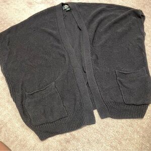 Roots Black Open Front Cardigan.  Linen cotton blend.   Beautifully soft!
